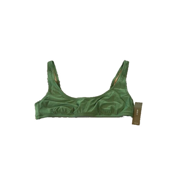 J.Crew Womens Heritage Scoopneck Bikini Top Lined Adjustable Green Size M NWT - Picture 2 of 7